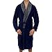 Regency New York Coral Fleece Robe (XX-Large/XXX-Large, Navy Contrast Grey Collar)