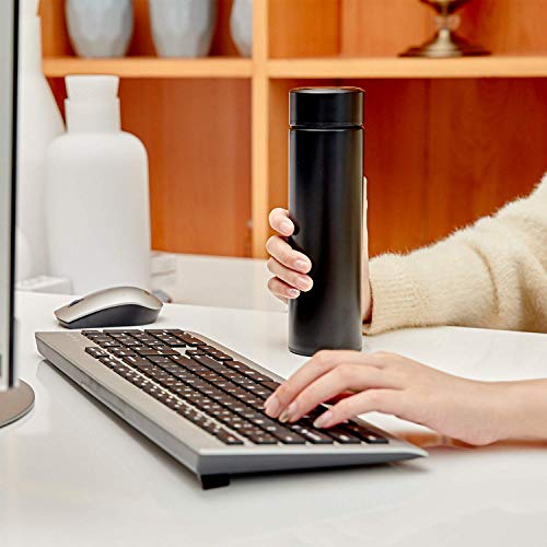 Inshere Smart Temperature Measuring Mug LED Touch Display Temperature Water Bottle Water Cup (Black)