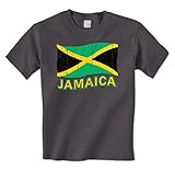 Jamaica Distressed Waving Jamaican Flag National Pride Country Mens T-Shirt