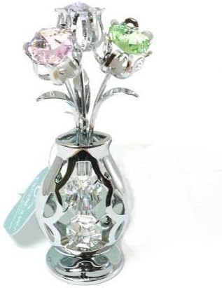 Crystal Ornaments Mini Gift Box Set Crystocraft Made With Elements Keepsake (TULIPS IN VASE 3)