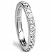 3MM Ladies Titanium Eternity Engagement Band, Wedding Ring with Pave Set Cubic Zirconia Size 4 to 9