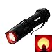 BestFire 100 Yards Super Mini Zoomable 300 Lumens CREE Q5 Green LED 3-Mode AA/14500 Battery Adjustable Focus Zoom Tactical Flashlight Red Hunting Light Cree LED Red Coyote Hog Hunting Light Lamp Torch for Hunting Fishing (Red Light)
