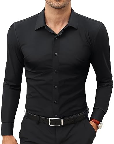 slim fit dress slacks Performance Dress Shirts for Men – Moisture Wicking, Wrinkle Free XXL /