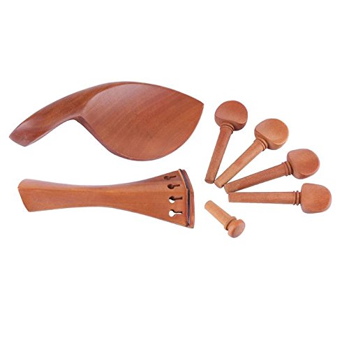 LDCRE 1 Set Quality Jujube Violin Parts Chinrest Drawplates Knob Tailpiece and Pegs for 3/4 4/4 Violin Parts & Accessories - Thumbnail 6