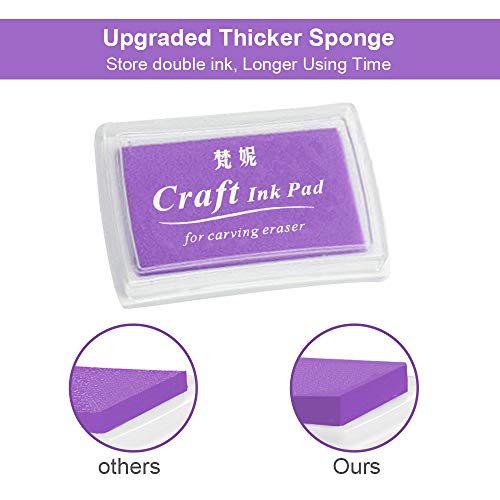 Ink Pads, GYORGKSHI Washable Ink Stamp Pads for Kids, Craft Scrapbooking Stamp Pads for Rubber Stamps, Paper, Fabric (16 Colors) - Thumbnail 2
