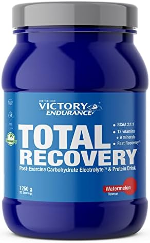 Victory endurance recuperação total (1250g) sabor melancia, bebida preparada pós-treino de carboidratos, eletrólitos e proteínas, com bcaa 2:1:1, 12 vitaminas e 9 minerais