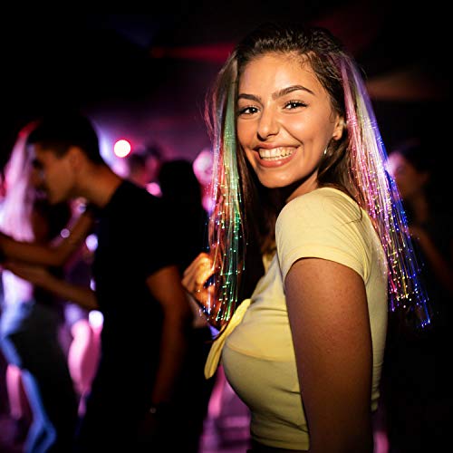 LED Christmas Lights Hair, Kapmore 18Pcs Christmas Props LightUp Fiber Optic LED Hair Decorate