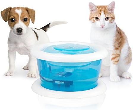 Pet Fountain, Cat Water Fountain Bowl with Replaceable Filter Dog and Cat Drinking Fountains, ,2L/67oz by Petphabet (Blue2)