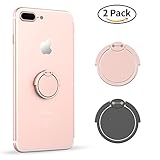 Finger Ring Stand 2 Pack ORYCOOL 360° Rotary Cell Phone Ring Holder Loop Grip Mount Universal Smartphone Kickstand for iPhone Samsung Galaxy Huawei etc-Black+ Rose Gold