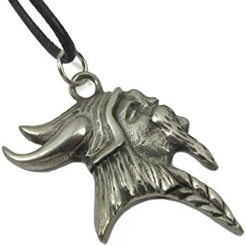 Viking Warrior, Fine Pewter Pendant with Cord Necklace, 1 1/2" Long