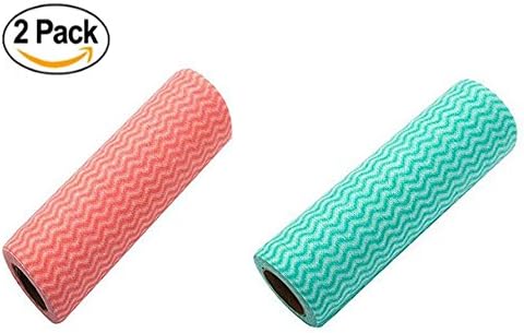 Cleaning Wipes Disposable Cleaning Cloths Dish cloth Dish Towels Dish Rags Reusable Kitchen Paper Towels 50 Count/Roll 2 Rolls One Set