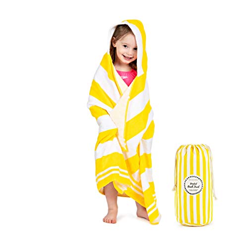 Premium Hooded Beach Towel for Kids Aged 310 Drawstring Carry Bag