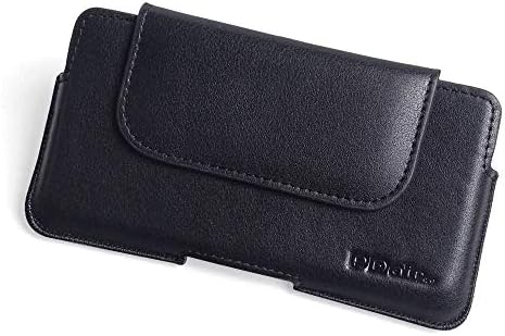 PDair Huawei Mate 20 Genuine Leather Cover (Black Stitch), Leather Pouch Case with Belt Clip, Sleeve Pouch, Magnetic Protective Phone Cases, Premium Luxury Holster Pouch for Huawei Mate 20