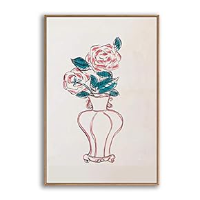 Framed Canvas Wall Art for Living Room, Bedroom Elegant Vase Plants by Sanyu Canvas Prints for Home Decoration Ready to Hanging - 16x24 inches