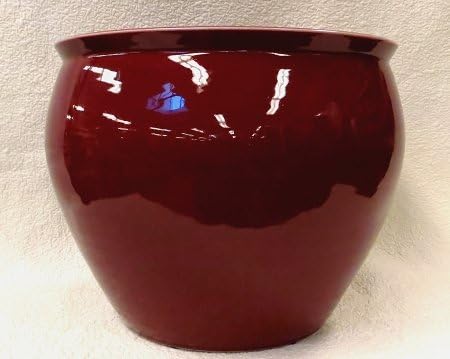 Oxblood Red Porcelain Fish Bowl 18"