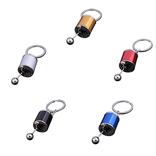 MeiBoAll 1 Pcs Car Key Chain Creative Auto Part Six-speed Manual Gearbox Model Automobile Key Ring for Most Car Yellow