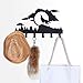 Coolplus Key and Dog Leash Holder for Wall Entryway Coat Hooks Backpack Hanger Decorative Clothes Rack Hat and Belt Organizer Foyer Hallway Bathroom Bedroom Rail Home Decor Wolf Pattern Black Finish