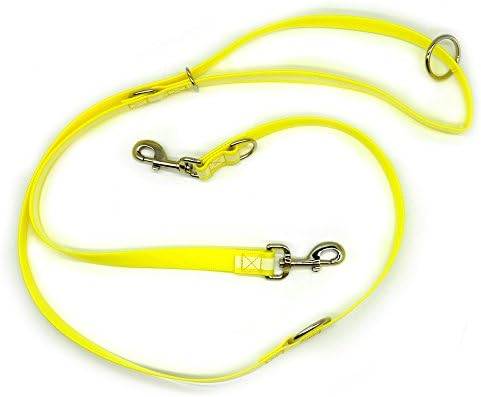 Kuorle TPU Multifunctional Waterproof Pet Dog Reflective Leash Rope 7.05ft -Keep Your Dog Visible &amp; Safe at night -Yellow