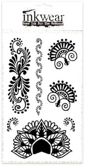 Inkwear Henna Hand Black Temporary Tattoo Set. *Premium Die Cut Transfers*