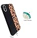 HUIYCUU Case Compatible with iPhone X for iPhone Xs Case, Brown Design Slim Fit Soft TPU Leopard Print Pattern Shockproof Thin Protective Girl Women Floral Bumper Back Cover,Black