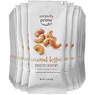 Wickedly Prime Roasted Cashews, Coconut Toffee, Snack Pack, 1.5 Ounce (Pack of 15)