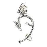 Matanshop @Vintage Metal Plated Flying Dragon Alloy Earring Silver