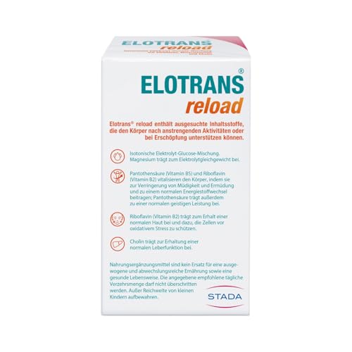 ELOTRANS reload - isotonische Elektrolyt-Glucose-Mischung - Nahrungsergänzungsmittel mit Magnesium, Kaliumchlorid, Cholin und B-Vitaminen - 1 x 15 Beutel thumbnail 2