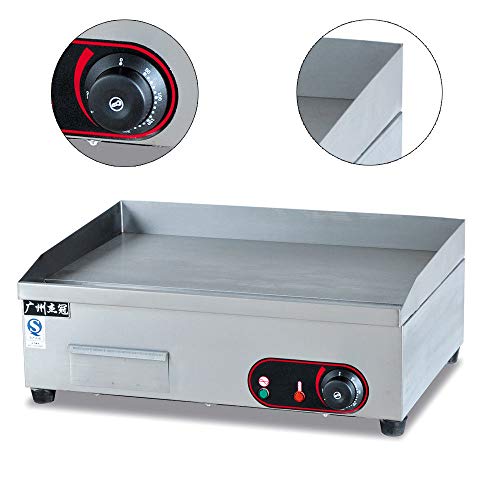 Electric Griddle Grill Machine,3000 W Heavy Duty Adjustable Temperature Commercial Control Electric Countertop Griddle Grill Stainless Steel