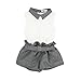 LittleSpring Toddler Girls Clothes Summer Outfits Chiffon Collared Tops and Shorts Set 3T