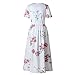 ETCYY Women Summer Short Sleeve Long Floral Beach Casual Midi Dress