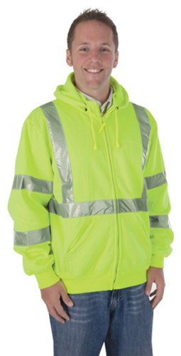 Liberty Glove & Safety C16724G/M HiVizGard Polyester Class 3 Sweatshirt with De…