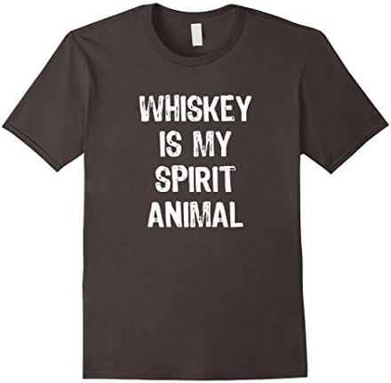 Men's Whiskey Is My Spirit Animal Funny T-Shirt XL Asphalt