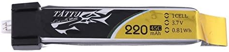 Twisted Quads Tattu 220mAh 3.7V 45C 1S1P Lipo Battery Pack with Eflite Stock Connector (1pcs)
