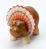 Enesco Home Grown 4017531 Thanksgiving Potato Hippo Indian Collectible Figurine, Multicolor, 3.4 inches