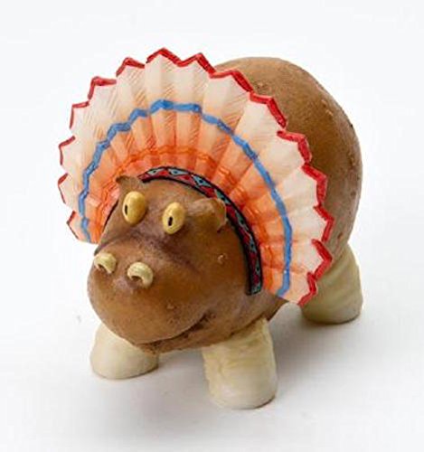Enesco Home Grown 4017531 Thanksgiving Potato Hippo Indian Collectible Figurine, Multicolor, 3.4 inches