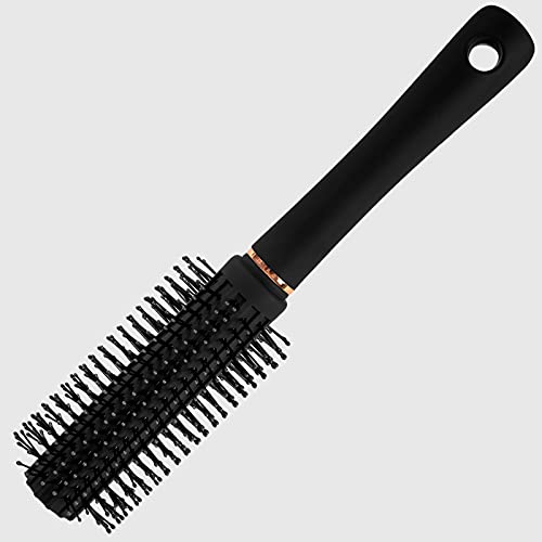 La Briantina Round Hair Bend Brush Detangling Lightweight Non Slip Handle Black