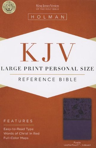 KJV Large Print Personal Size Reference Bible, Purple LeatherTouch Indexed