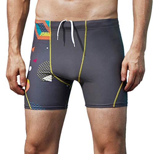 Simayixx Mens Short Swim Trunks with Mesh Lining Quick Dry Boy Board Shorts Swimming Suit Surfing Beach Pants Trouser Gray