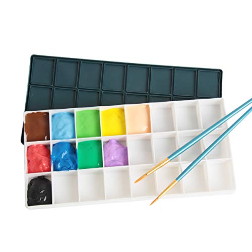 Ira Pollitt 2 Pcs Artist Paint Saver Palette 24 Wells Plastic Paint
