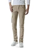TheLees Men's Slim Fit Low Rise Stretchy Cotton Skinny Cargo Pants