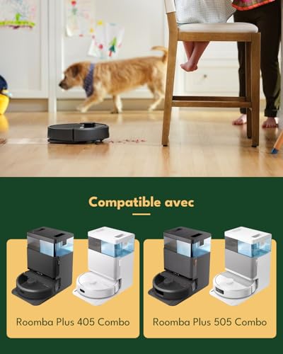 iRobacc 21 Accessory Kits for iRobot Roomba Plus 405/505 Robot Vacuum Cleaner Combo: 1 Main Brush, 4 Side Brushes, 4 HEPA Filters, 5 Vacuum Cleaner Bags, 6 Wipes, 1 Brushes
