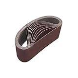 ALEKO 3-Inch x 21-Inch 80 Grit Aluminum Oxide Sanding Belt, 10-Pack