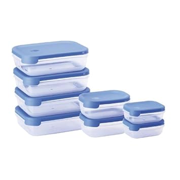 Juypal - Set de 8 tapers rectangulares, Sistema abrefácil, 6.30 L en Total, Color Azul