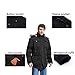 Yozai Mens Winter Parka Insulated Warm Jacket Military Coat Faux Fur with Pockets and Detachable Fur Hood 370 Black Medium