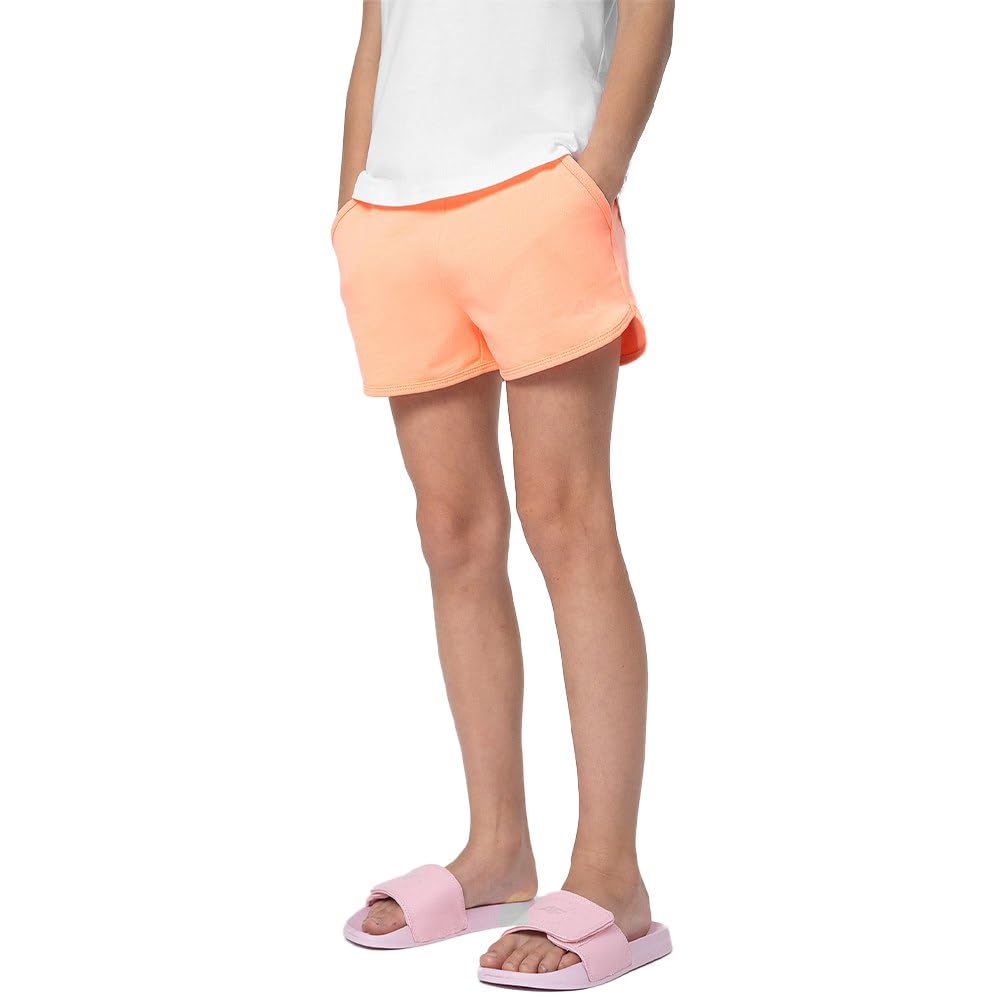 4F JUNIOR Girl's Shorts CAS F099 Shorts CAS, Salmon Coral NEON,