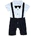 FEESHOW Baby Boys' One Piece Cotton Gentleman Romper Jumpsuit