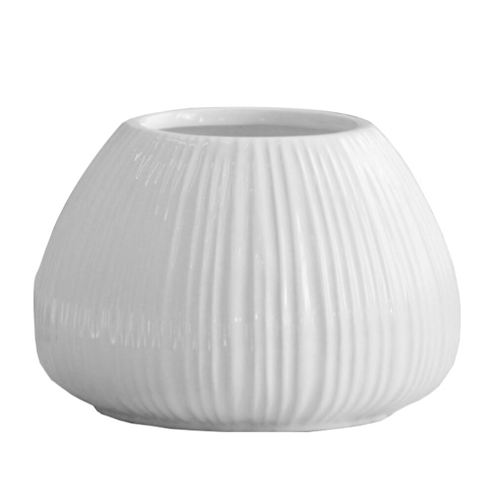 Garneck Pottery Floral Vase Modern Vase Ceramic Bowl Shaped Table Centerpieces for Wedding Bridal Shower Arrangement Pot Decoration Bowl
