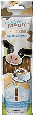 Milk Magic Milk Flavoring Magic Straws Assorted Flavors (Cappuccino, 12 Count)