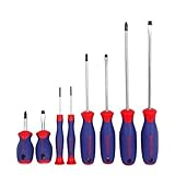 WORKPRO 8-piece Screwdrivers Set Standard and Precision, Cr-V Blades with Bi-material Handles