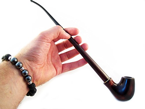 Churchwarden Tobacco Pipes of Pear Root, Wood Pipe "LORD OF THE RINGS" 13 inch/33 cm. Carving Handmade